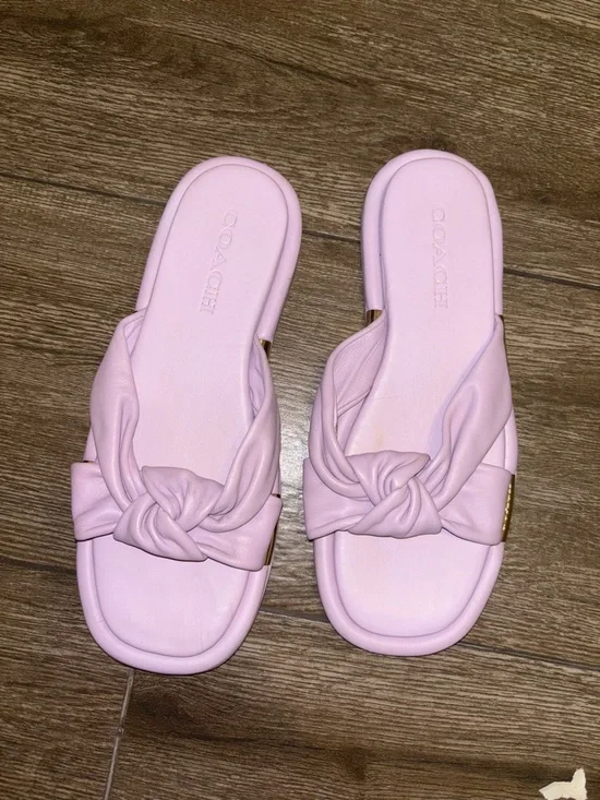 Coach Pink Knotted Slide Sandals - Picture 1 of 2